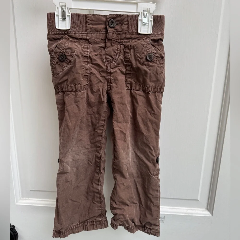 Old Navy 2T Girls Kids Chocolate Brown Casual Cargo Pants